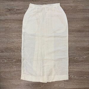 Perry Ellis Portfolio Linen White Pencil Skirt sz S Vintage